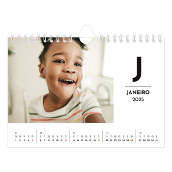 Calendário de Fotografias A5 Paisagem — Destaque da letra