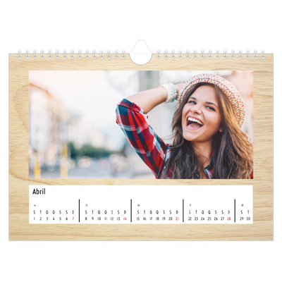 Calendário A4 horizontal — Madeira [Abril]