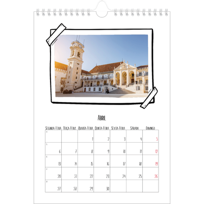 Calendário fotográfico A4 — Momentos de álbum de recortes [Abril]