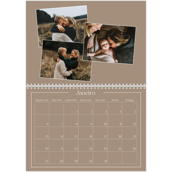 Calendário fotográfico duplo A4 — Recordações criadas