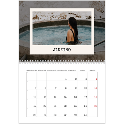 Calendário A4 duplo — A edição de retrato [Janeiro]