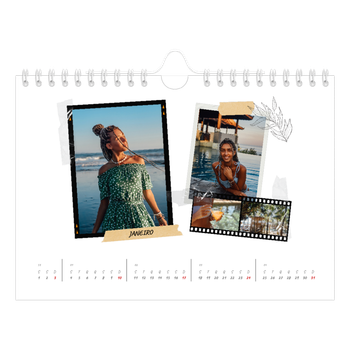 Calendário de Fotografias A5 Paisagem — Estilo de álbum de recortes
