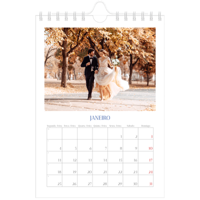 Calendário A5 — Clássico cobalto [Janeiro]
