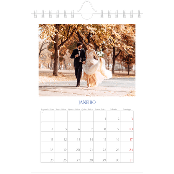 Calendário A5 — Clássico cobalto