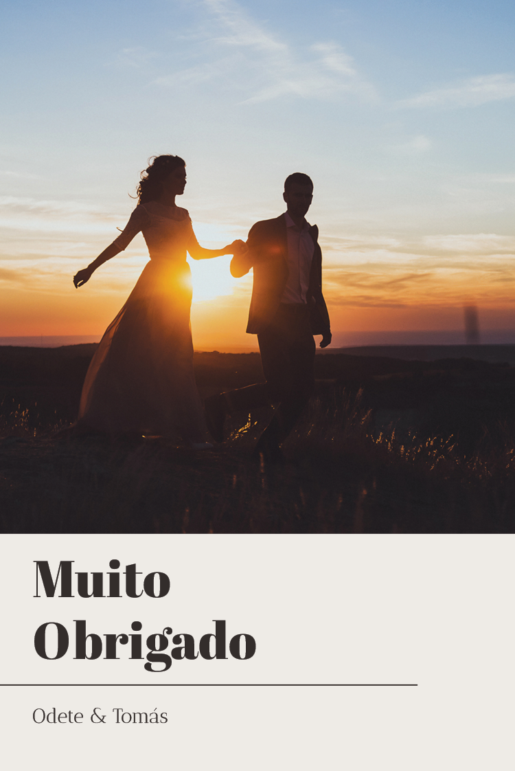 Cartões de agradecimento — Placa de identificação vertical