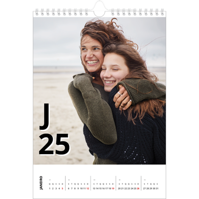 Calendário fotográfico A4 — Estilo de carta [Janeiro]