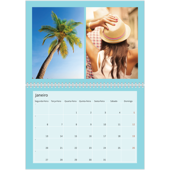 Calendário fotográfico duplo A4 — Brilhante e arrojado