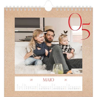 Calendário quadrado — Toques de vermelho [capa]