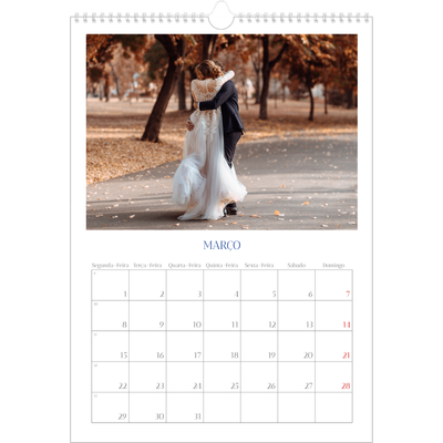 Calendário A3 — Clássico cobalto [Março]
