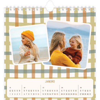 Calendário fotográfico quadrado — Padrões retro