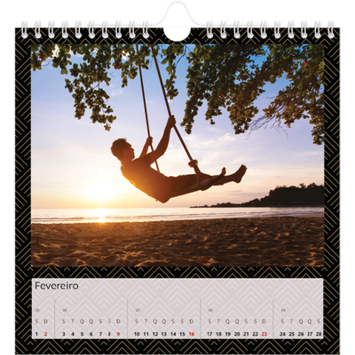 Calendário quadrado — Geométrico [Fevereiro]