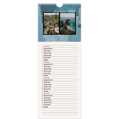 Calendário fino  — Aventura e desejo de viajar [Fevereiro]
