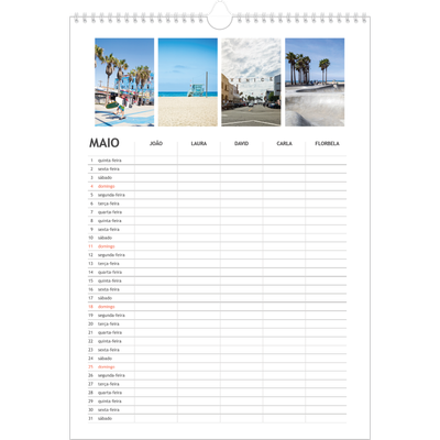 Agenda familiar A3 — Planeador simples - Familia de 5 [capa]