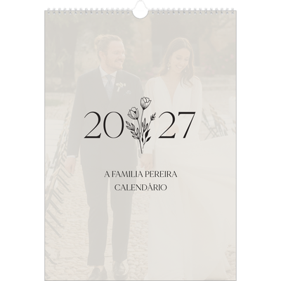 Calendário A3 — Iniciais em flor [capa]