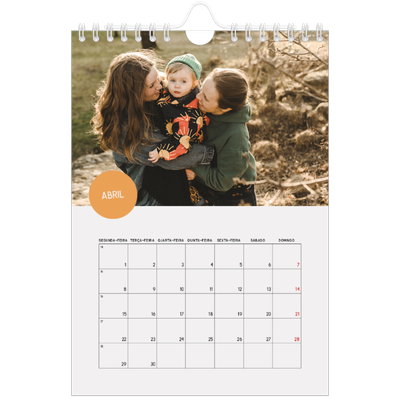Calendário A5 — Autocolante de fotografia [Abril]