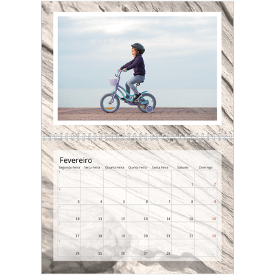 Calendário A4 duplo — Casca de árvore [Fevereiro]