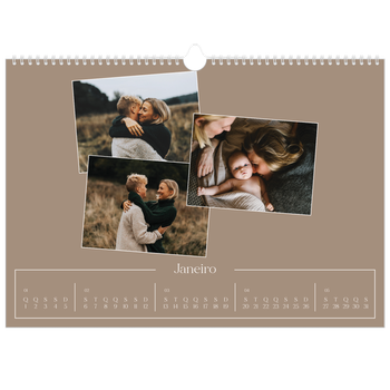 Calendário fotográfico horizontal A3 — Recordações criadas