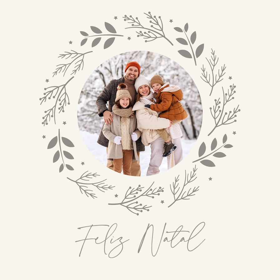 Cartões — Moldura para coroa de inverno - creme