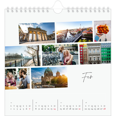 Calendário quadrado — Férias na cidade [Fevereiro]