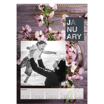 Calendário fotográfico A3 — Bloco data
