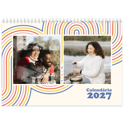 Calendário A4 duplo — Linhas retro [capa]