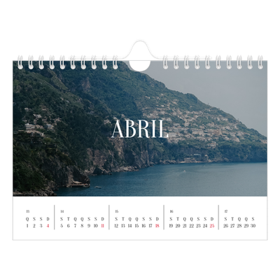 Calendário A5 horizontal — Escapadinha infinita [Abril]