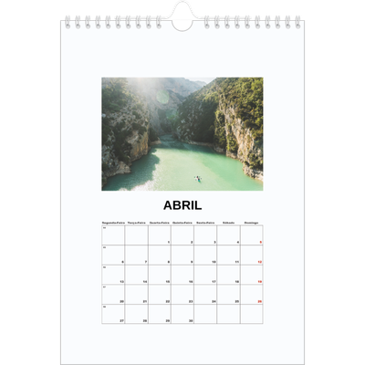 Calendário fotográfico A4 — Fotografia simples [Abril]