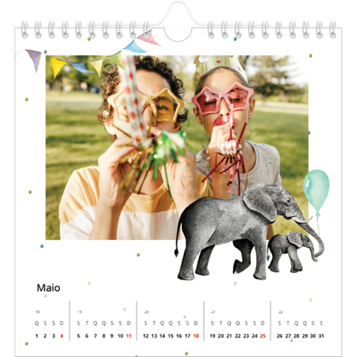 Calendário quadrado — Animais em aguarela [capa]