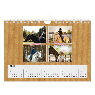 Calendário A5 horizontal — Fita adesiva para trabalhos manuais [Abril]