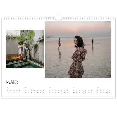 Calendário A3 Horizontal — Pôr do sol surfista [capa]