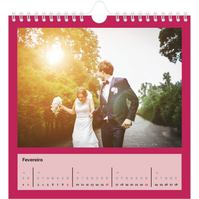 Calendário quadrado — Brilhante e arrojado [Fevereiro]