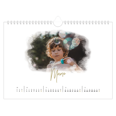 Calendário A4 horizontal — Efeitos fotográficos [Março]