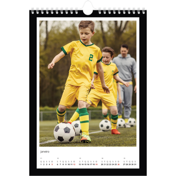 Calendário fotográfico A4 — Moldura preta