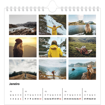Calendário fotográfico quadrado — Grelha de imagens