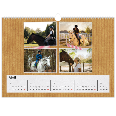 Calendário A3 Horizontal — Fita adesiva para trabalhos manuais [Abril]