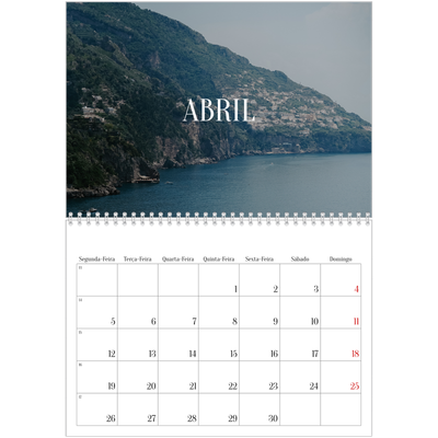 Calendário A4 duplo — Escapadinha infinita [Abril]