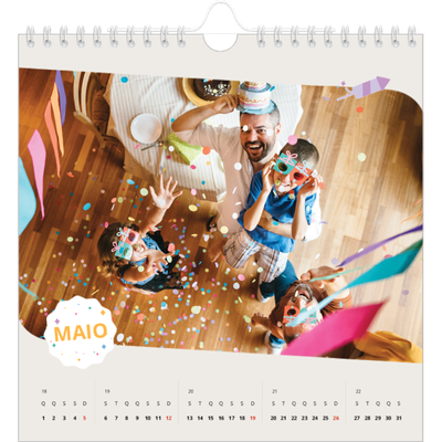 Calendário quadrado — Aniversário icónico [capa]