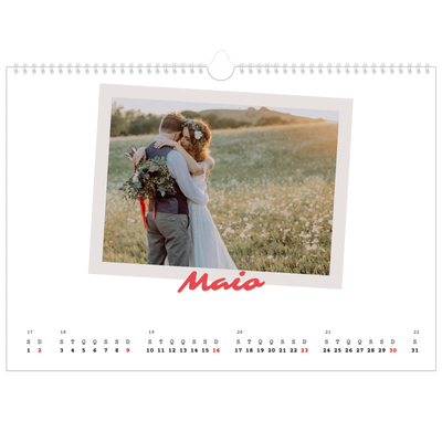 Calendário A3 Horizontal — Assinado a carmim [Maio]