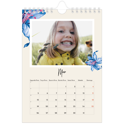 Calendário A5 — Flores pintadas [capa]