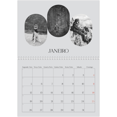 Calendário A4 duplo — A estrada aberta [Janeiro]