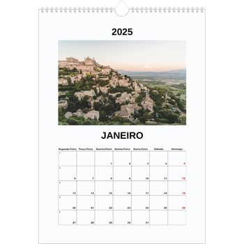 Calendário fotográfico A3 — Fotografia simples