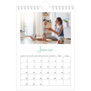 Calendário A5 — Olá mundo