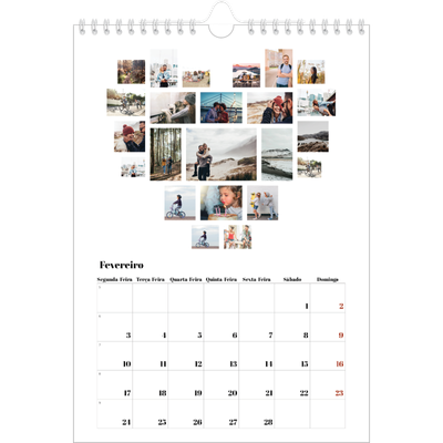 Calendário fotográfico A4 — Formas de colagem [Fevereiro]
