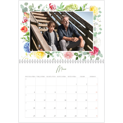 Calendário A4 duplo — Flores tradicionais [capa]