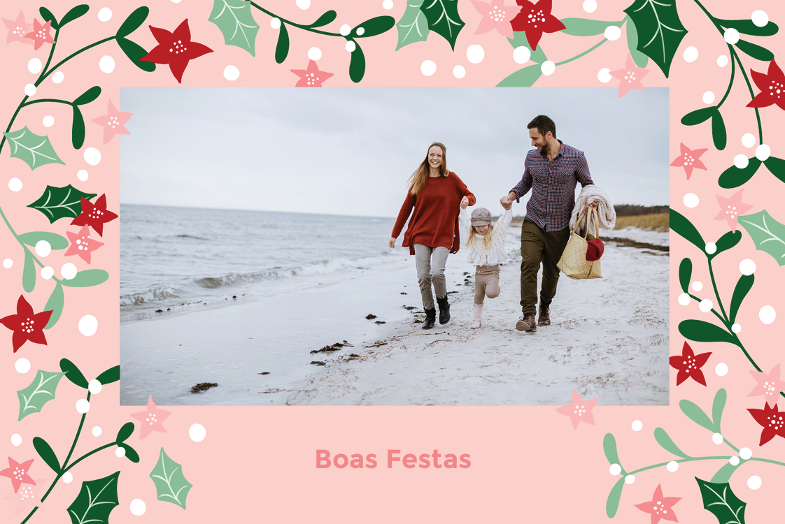 Cartões — Azevinho cor-de-rosa