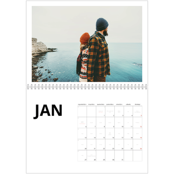 Calendário fotográfico duplo A4 — White space