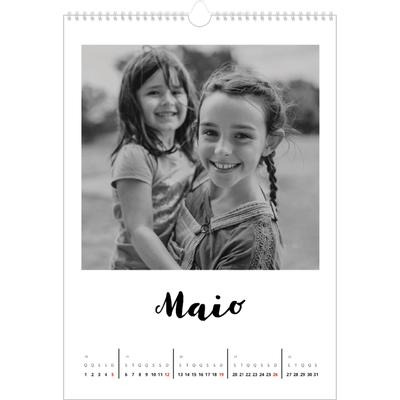 Calendário fotográfico A4 — Escrito à mão [capa]