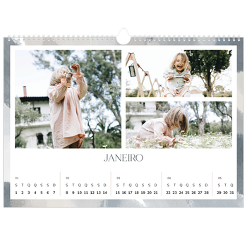 Calendário fotográfico horizontal A3 — Efeito de pincel