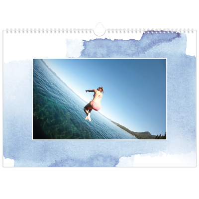 Calendário A3 Horizontal — Fundos de aquarela [capa]
