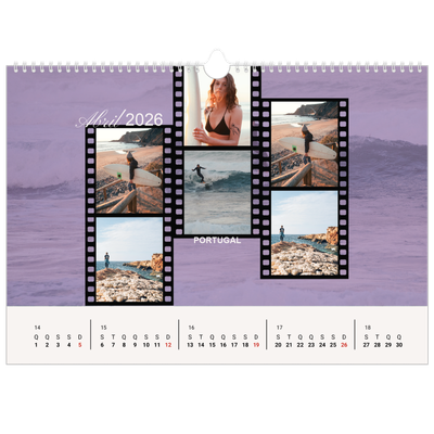 Calendário A3 Horizontal — Aventura e desejo de viajar [Abril]